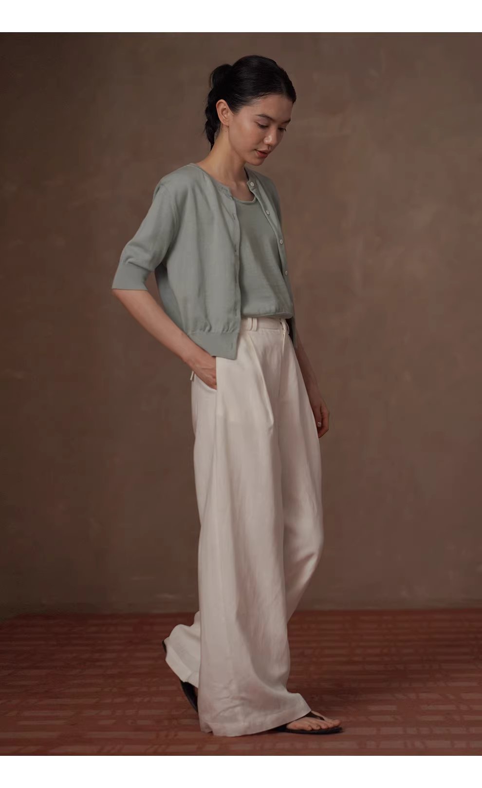 老錢典範顯瘦鬆弛感透氣亞麻萊賽爾寬鬆通勤闊腿長褲女,老錢典範顯瘦鬆弛感透氣亞麻萊賽爾寬鬆通勤闊腿長褲女,HBFS3011,老錢典範顯瘦鬆弛感透氣亞麻萊賽爾寬鬆通勤闊腿長褲女,透氣不悶,加寬腰頭