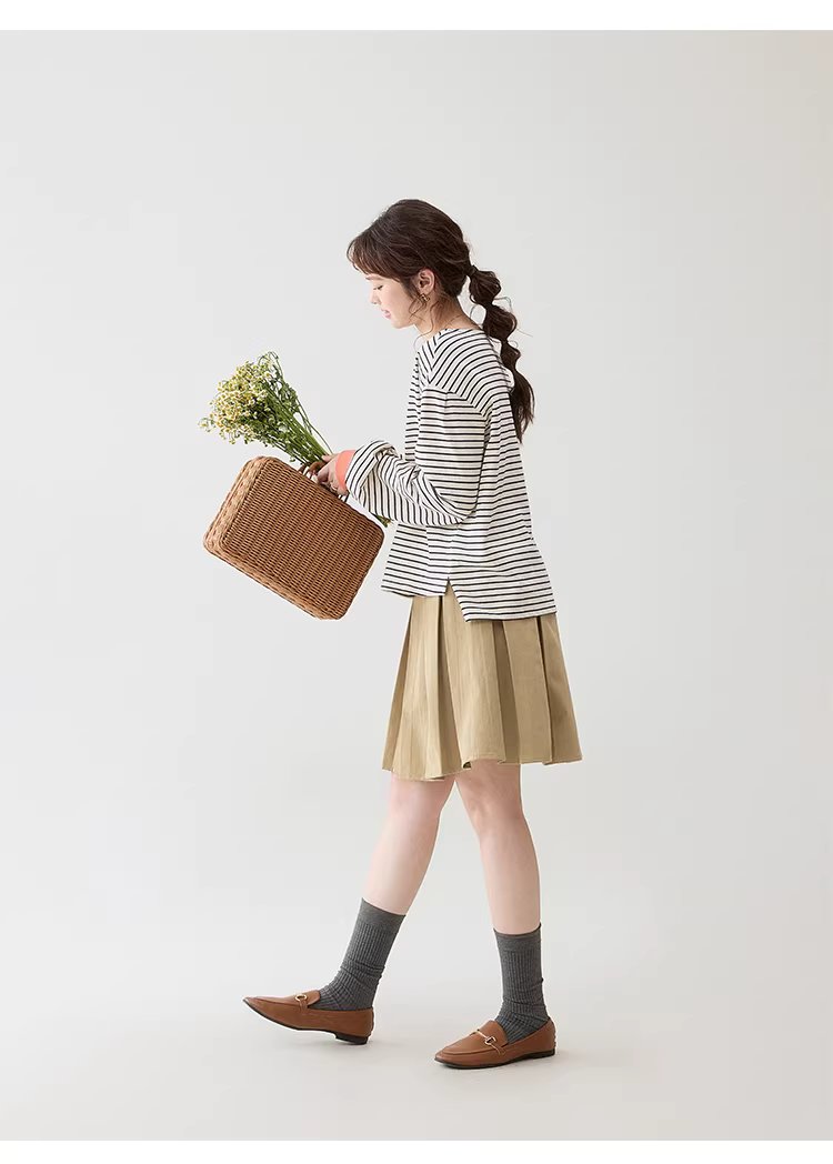 撞色條紋燈籠袖純棉T恤女春季新款寬鬆百搭上衣,撞色條紋燈籠袖純棉T恤女春季新款寬鬆百搭上衣,HBFS1042,撞色條紋燈籠袖純棉T恤女春季新款寬鬆百搭上衣,撞色拼接,全棉面料