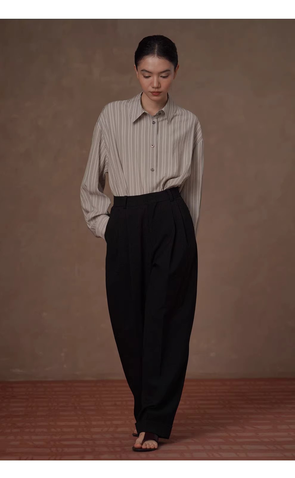 清冷淡人氛圍透氣品質色織條紋寬鬆垂感顯瘦長袖襯衫女,清冷淡人氛圍透氣品質色織條紋寬鬆垂感顯瘦長袖襯衫女,HBFS1064,清冷淡人氛圍透氣品質色織條紋寬鬆垂感顯瘦長袖襯衫女,挺版抗皺,寬鬆落肩