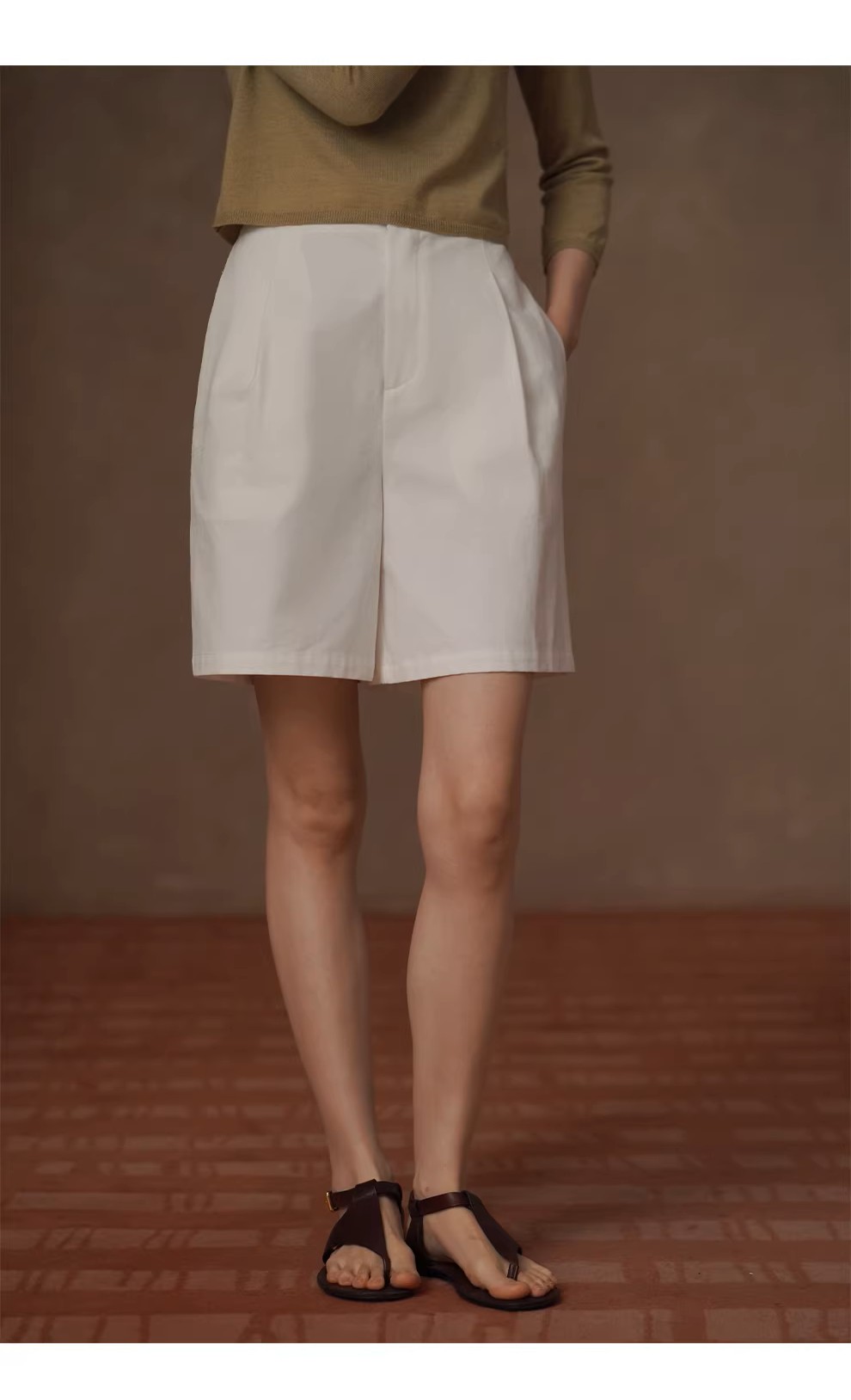 簡約經典實穿基本款短褲挺括100棉高腰顯瘦百搭通勤褲子,簡約經典實穿基本款短褲挺括100棉高腰顯瘦百搭通勤褲子,HBFS3019,簡約經典實穿基本款短褲挺括100棉高腰顯瘦百搭通勤褲子,純棉舒適,高腰寬鬆