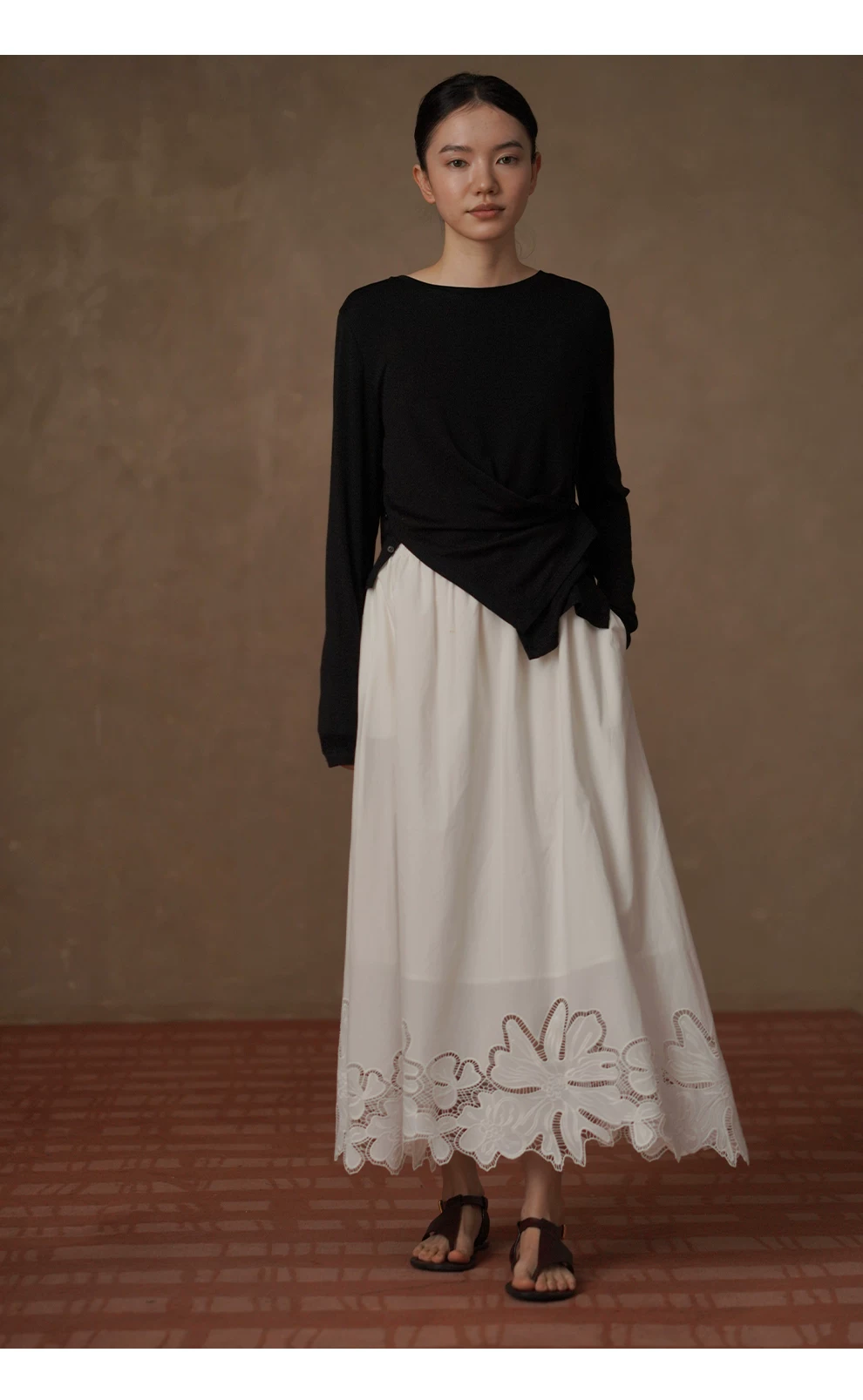 假日漫步定位刺繡蕾絲高支棉鬆緊腰頭長款顯瘦半身裙女,假日漫步定位刺繡蕾絲高支棉鬆緊腰頭長款顯瘦半身裙女,HBFS2022,假日漫步定位刺繡蕾絲高支棉鬆緊腰頭長款顯瘦半身裙女,純棉親膚,A字修身