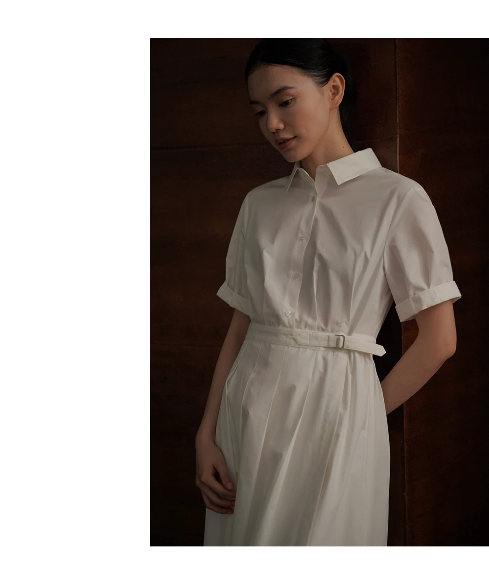 復古優雅可調式收腰顯瘦透氣棉感通勤經典款襯衫洋裝,復古優雅可調式收腰顯瘦透氣棉感通勤經典款襯衫洋裝,HBFS7048,復古優雅可調式收腰顯瘦透氣棉感通勤經典款襯衫洋裝,俐落知性,腰部調節