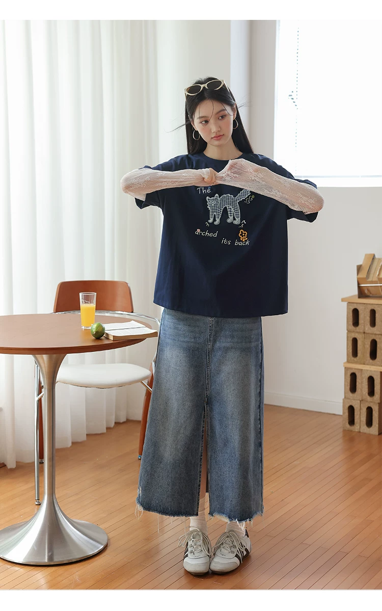 大尺碼蕾絲拼接長袖T恤早秋女裝2026新款寬鬆貓咪刺繡上衣女,大尺碼蕾絲拼接長袖T恤早秋女裝2026新款寬鬆貓咪刺繡上衣女,HBFS1301,大尺碼蕾絲拼接長袖T恤早秋女裝2026新款寬鬆貓咪刺繡上衣女,中大尺碼,蕾絲拼接