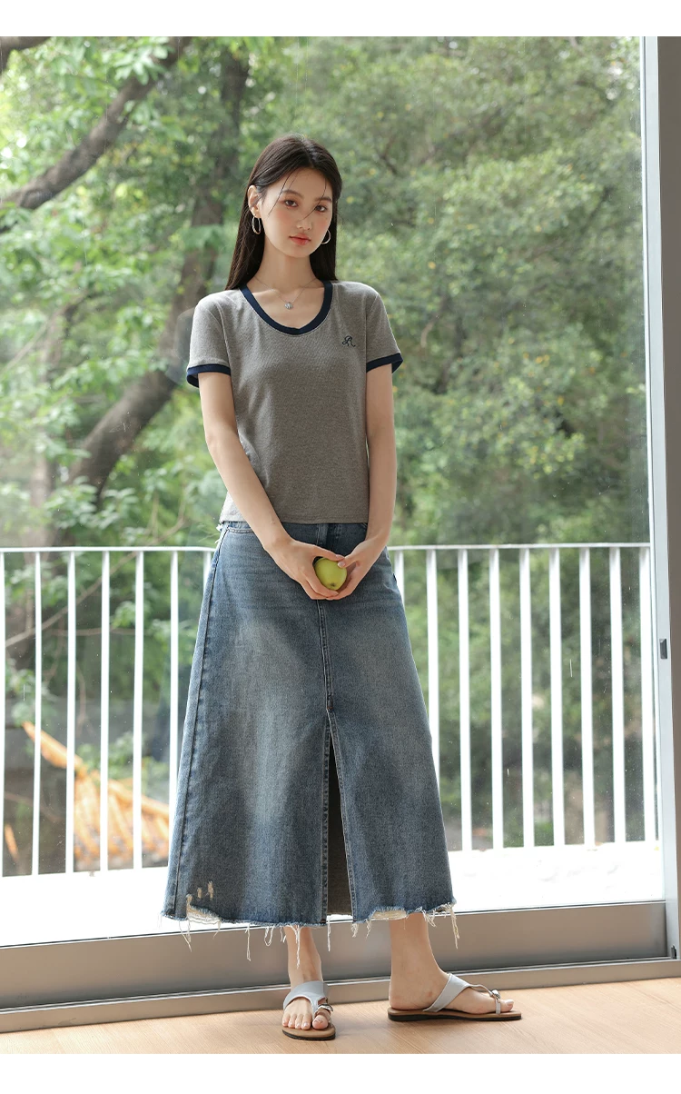 大尺碼胖mm巨遮肚夏裝正肩短袖T恤女2026新款寬鬆灰色上衣女,大尺碼胖mm巨遮肚夏裝正肩短袖T恤女2026新款寬鬆灰色上衣女,HBFS1302,大尺碼胖mm巨遮肚夏裝正肩短袖T恤女2026新款寬鬆灰色上衣女,中大尺碼,撞色拼接