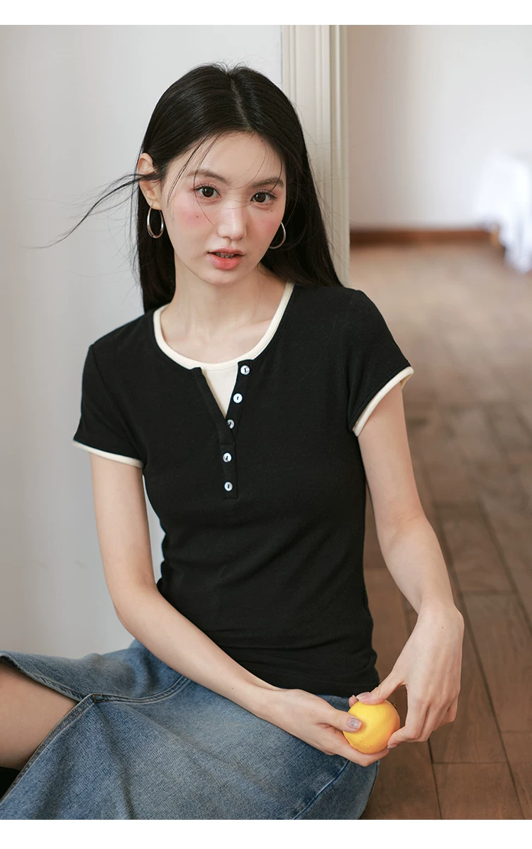 大尺碼撞色假兩件短袖T恤女2026新款巨好看的上衣不撞款夏裝,大尺碼撞色假兩件短袖T恤女2026新款巨好看的上衣不撞款夏裝,HBFS1318,大尺碼撞色假兩件短袖T恤女2026新款巨好看的上衣不撞款夏裝,中大尺碼,假兩件式