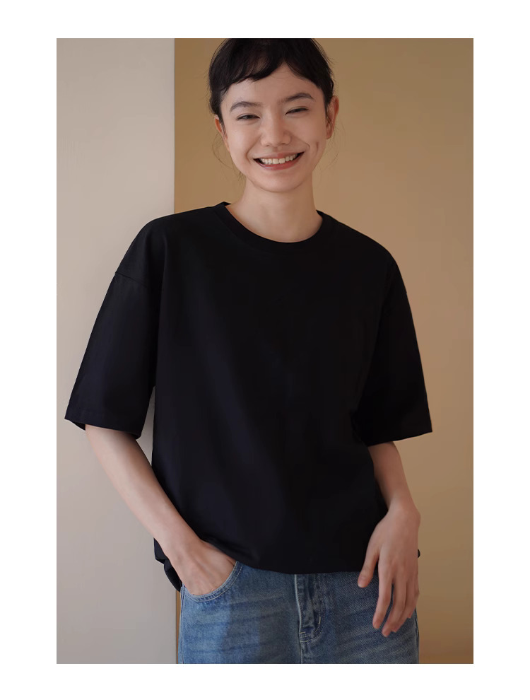 閉眼入系列寬鬆圓領T卹男女同款基本款100棉短袖上衣,閉眼入系列寬鬆圓領T卹男女同款基本款100棉短袖上衣,HBES1095,閉眼入系列寬鬆圓領T卹男女同款基本款100棉短袖上衣,包色推薦,全棉面料