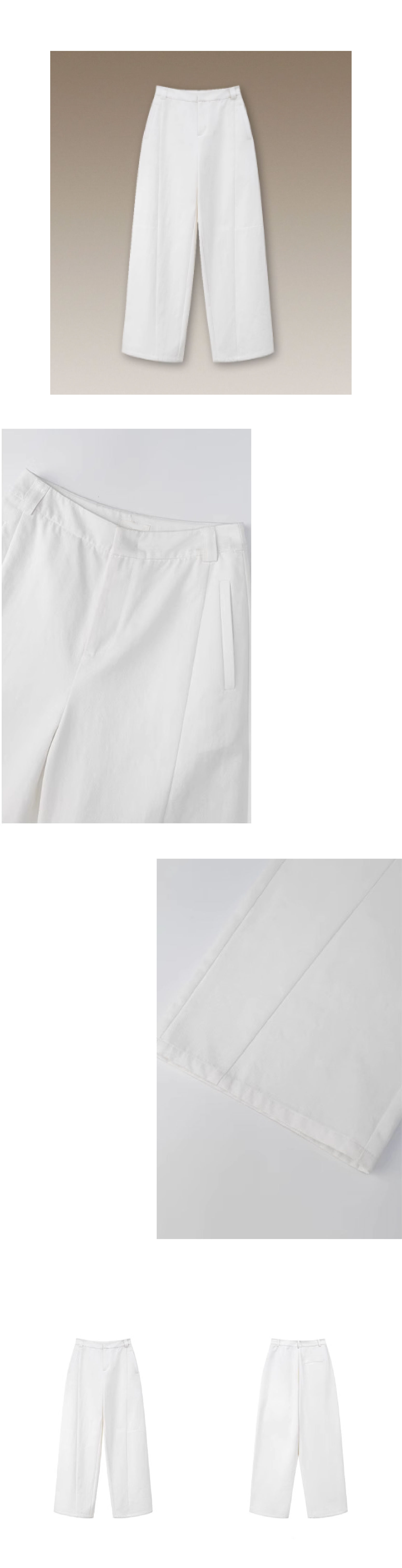 百搭基因立體剪裁分割直筒寬鬆版型高腰闊腿休閒長褲女