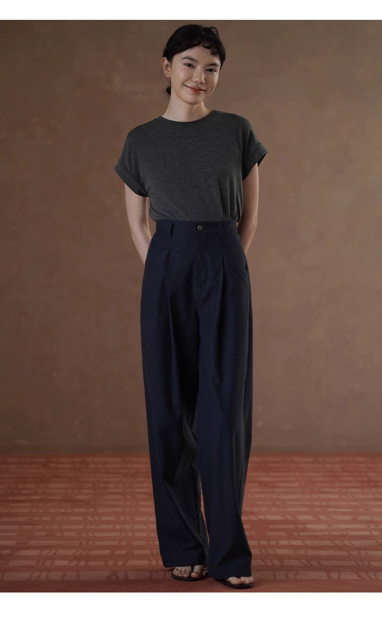 都會通勤女小眾設計長褲顯瘦高腰雙分割寬鬆紗卡寬腿褲,都會通勤女小眾設計長褲顯瘦高腰雙分割寬鬆紗卡寬腿褲,HBES3097,都會通勤女小眾設計長褲顯瘦高腰雙分割寬鬆紗卡寬腿褲,高腰壓摺,天絲混紡