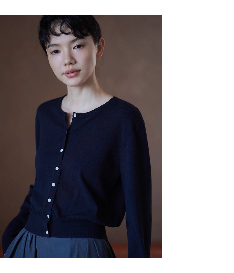 剛需基本款合身顯瘦通勤長袖軟糯針織撞色紐扣圓領外套