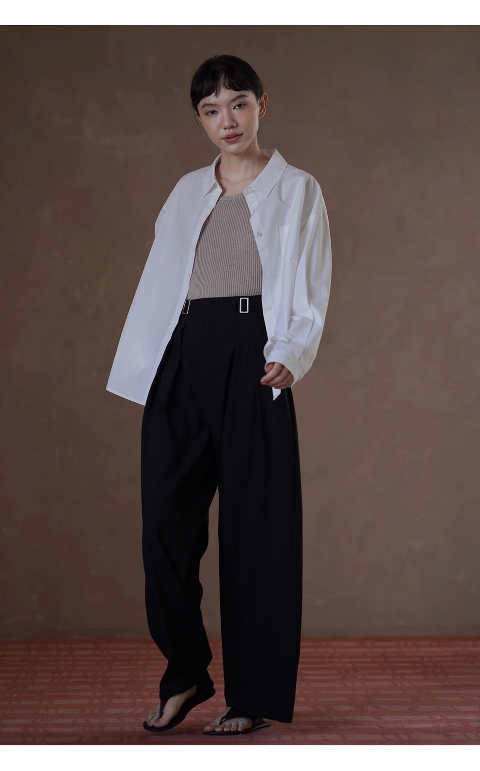 版型王者襯衫萊賽爾棉挺括寬鬆長袖通勤顯瘦翻領上衣女