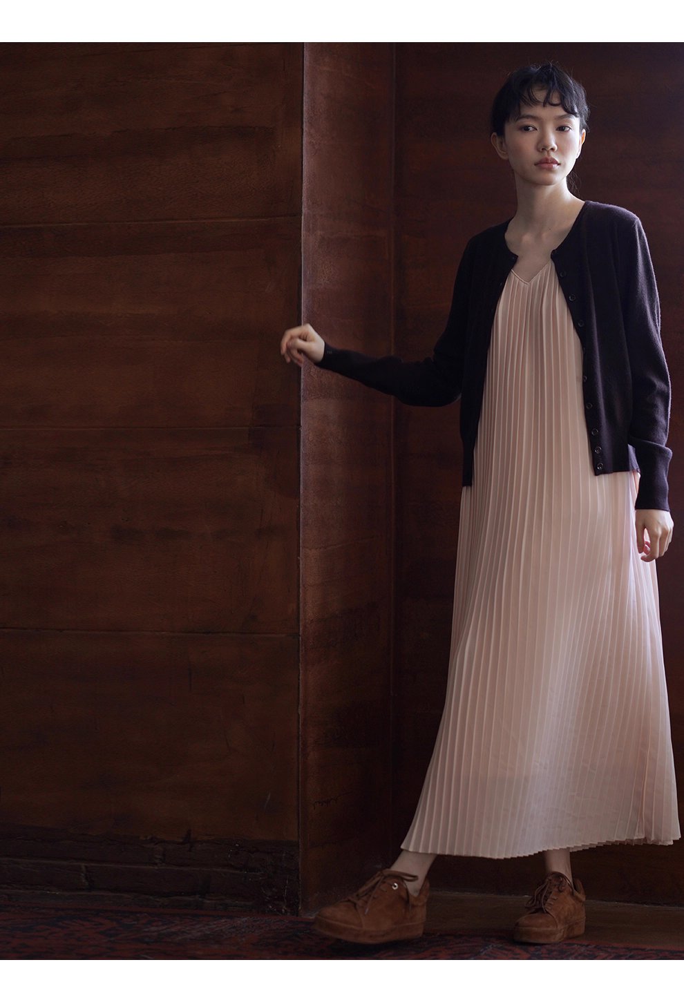 超細美奴羊毛蓬鬆軟糯圓領針織外套寬鬆通勤顯瘦開衫