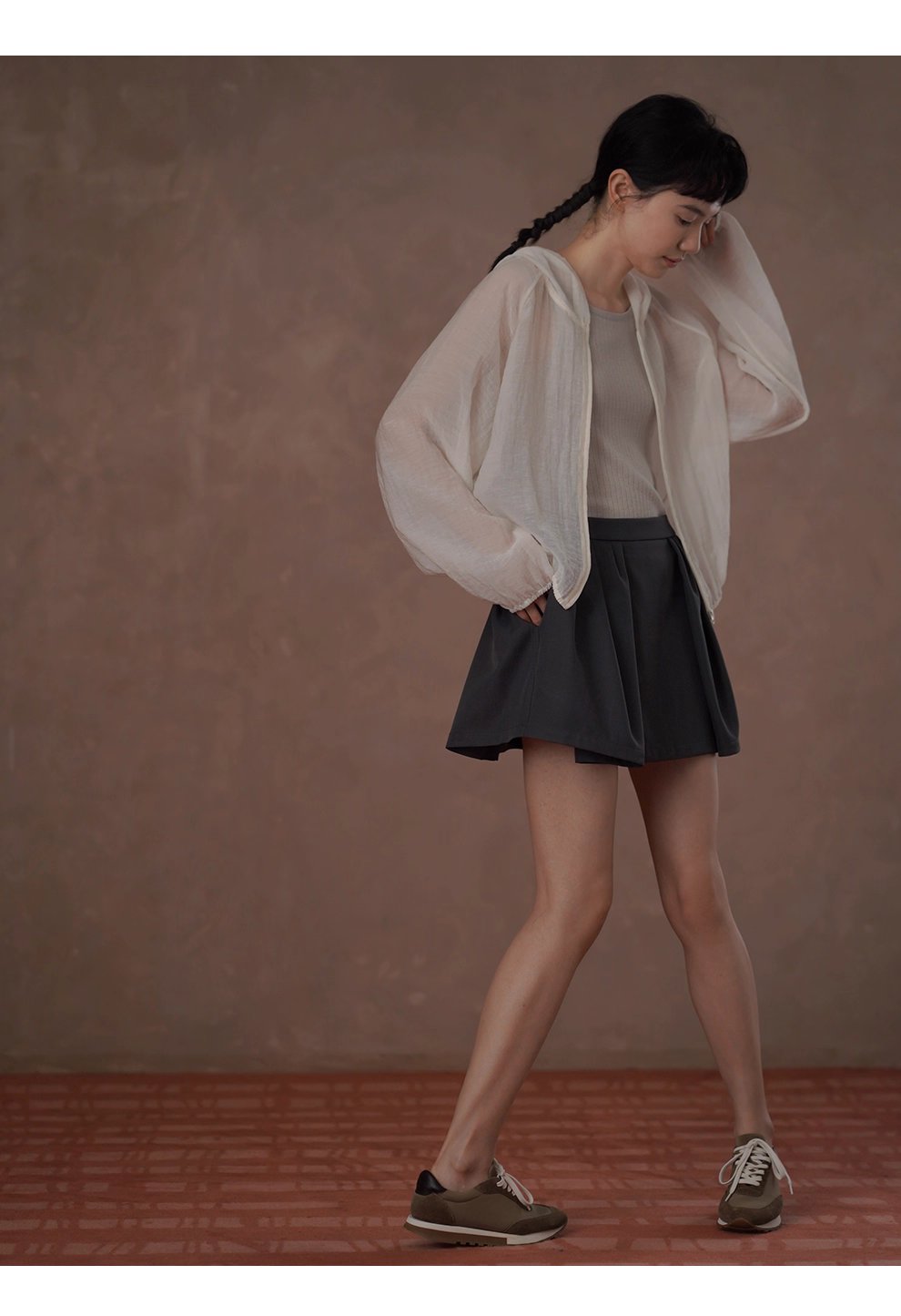 泡沫海洋肌理外套薄款透氣連帽長袖顯瘦休閒寬鬆上衣