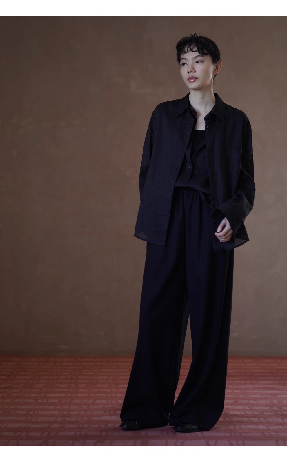 完美包容度長褲鬆緊牛筋高腰不挑人寬鬆垂爽顯瘦通勤褲