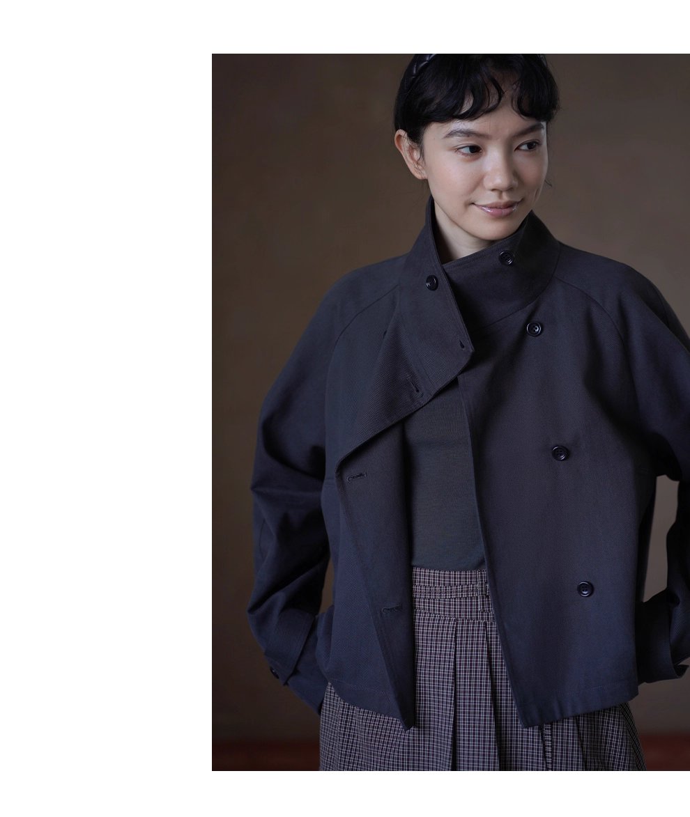 波士頓橋風衣挺括萊賽爾棉氣質立領剪裁寬鬆顯瘦外套女