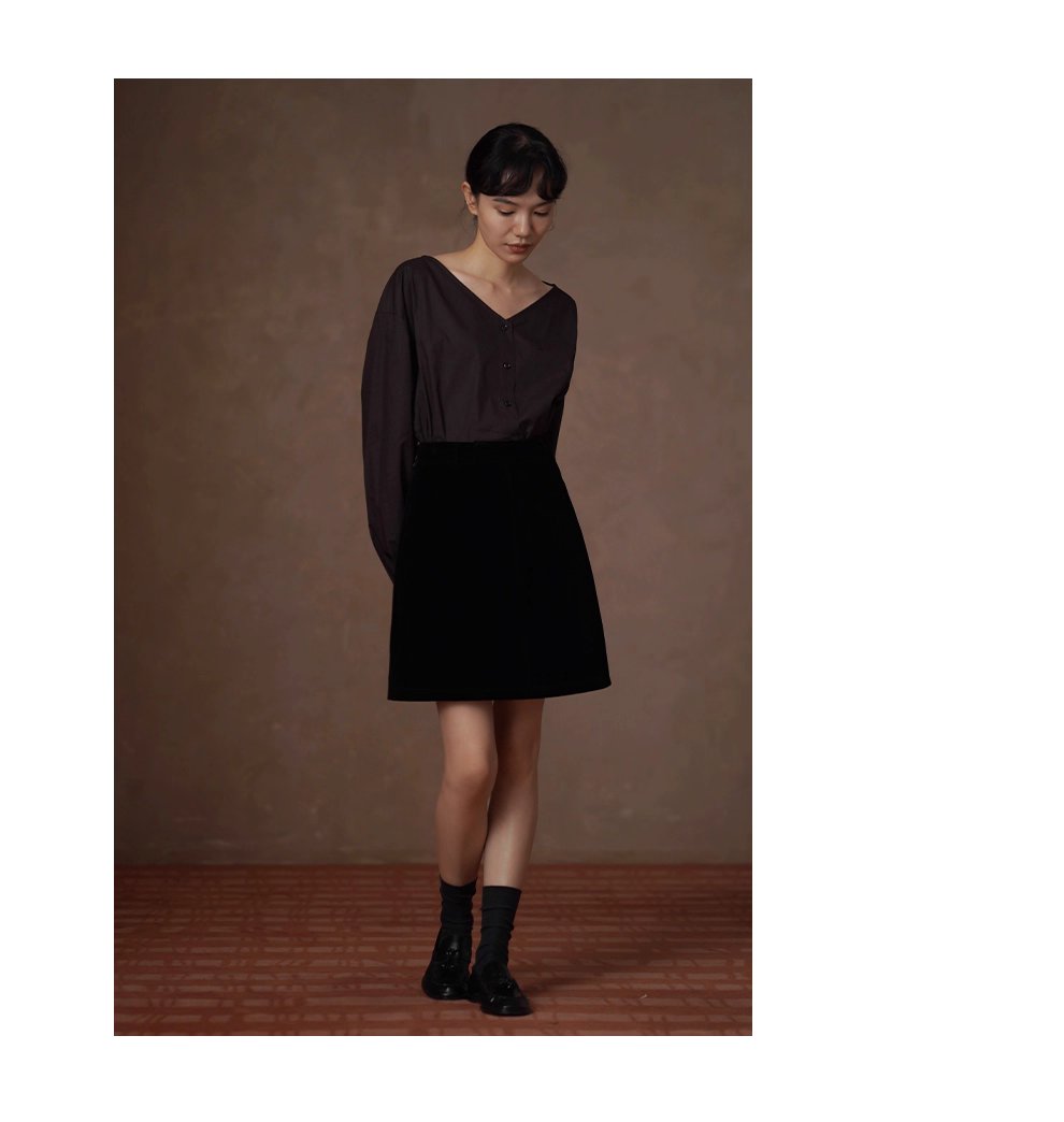 百變通勤兩穿氣質襯衫挺括100棉V領顯瘦寬鬆長袖上衣女