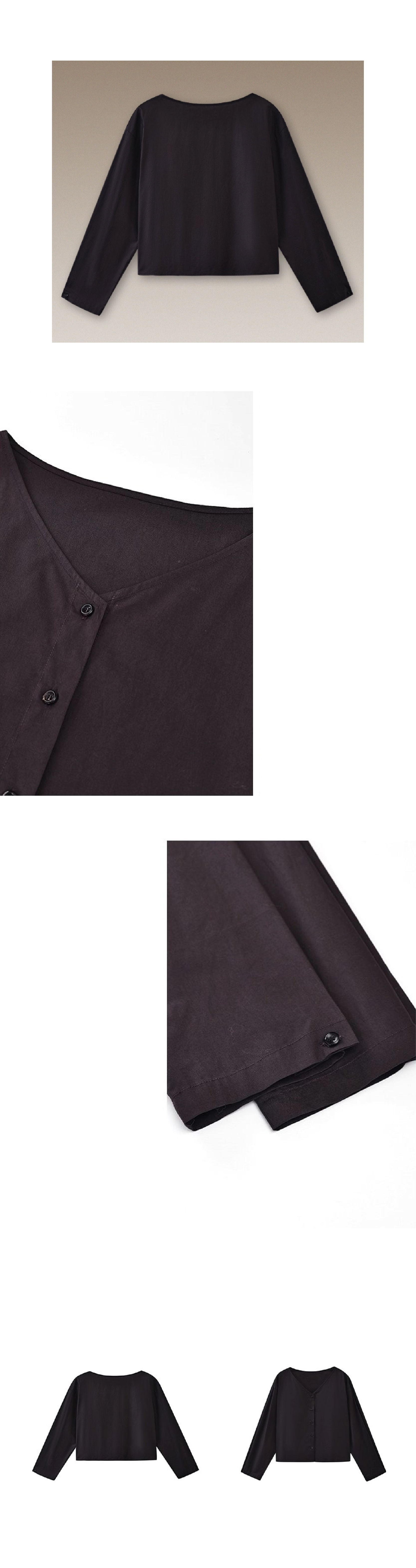 百變通勤兩穿氣質襯衫挺括100棉V領顯瘦寬鬆長袖上衣女