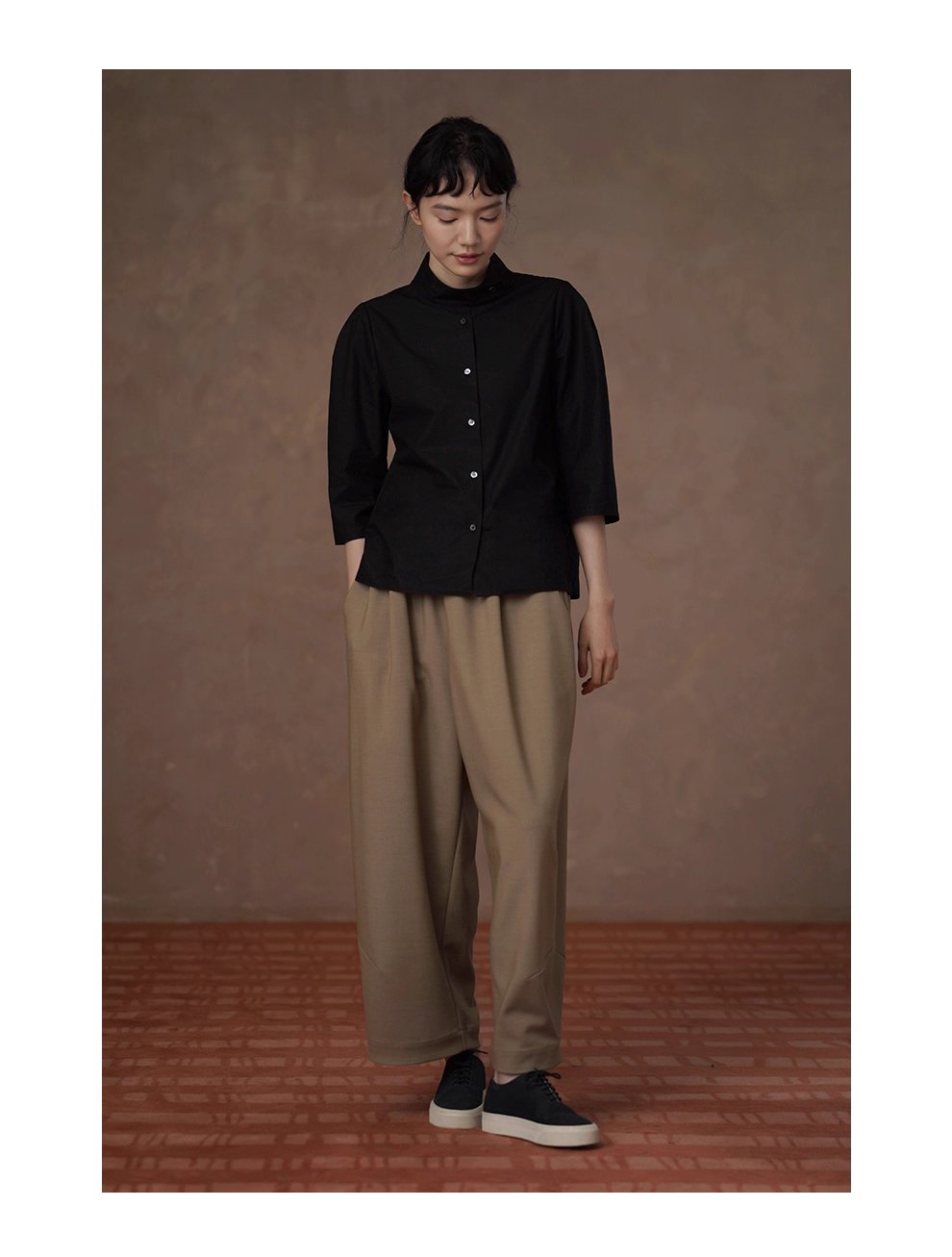 秋日慵懶氛圍鬆緊高腰不挑人顯瘦通勤寬鬆直筒遮肉長褲