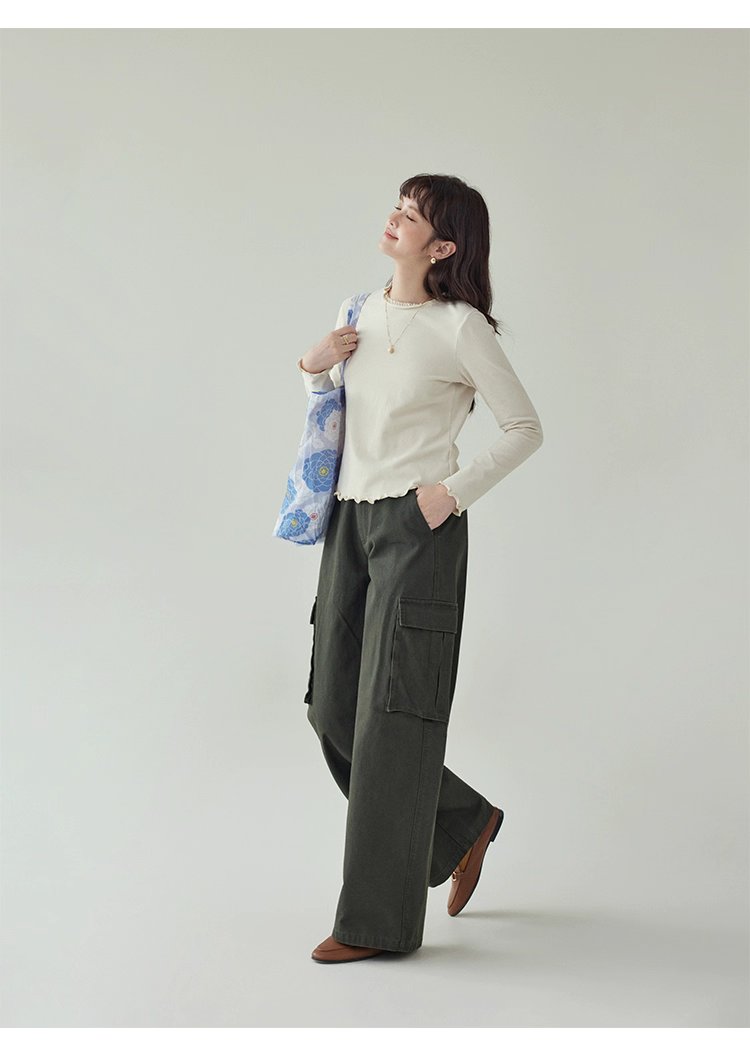 繫帶高腰純棉直筒休閒褲女秋季新款百搭工裝長褲,繫帶高腰純棉直筒休閒褲女秋季新款百搭工裝長褲,HBEW3026,繫帶高腰純棉直筒休閒褲女秋季新款百搭工裝長褲,高腰直筒,全棉面料