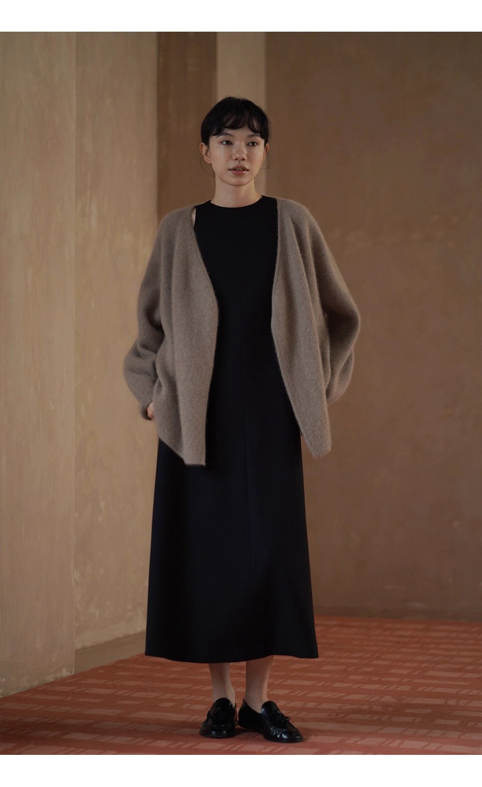 鬆弛代表外套長絨綿羊毛兔毛混紡寬鬆顯瘦簡約通勤開襟衫