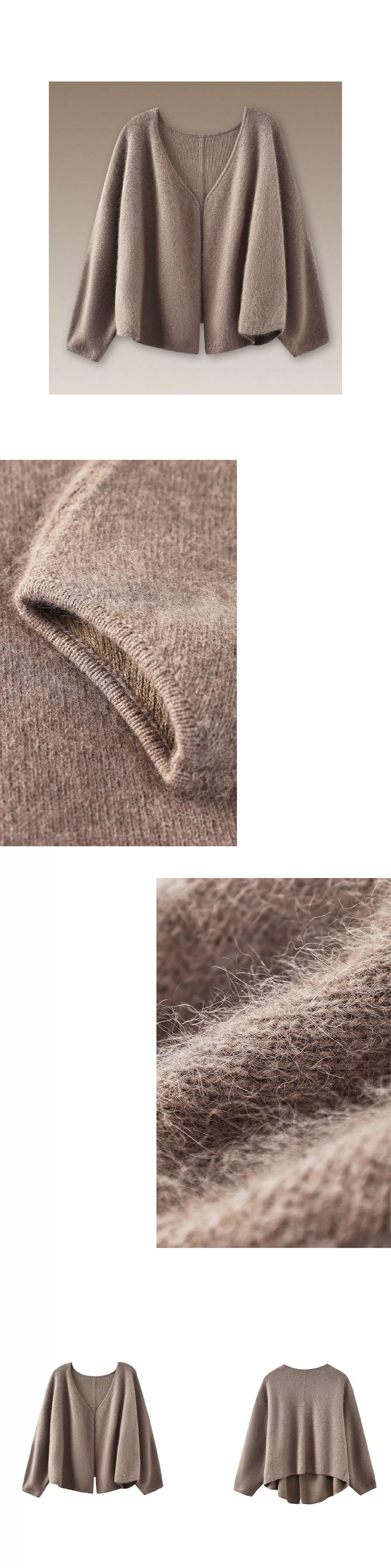 鬆弛代表外套長絨綿羊毛兔毛混紡寬鬆顯瘦簡約通勤開襟衫