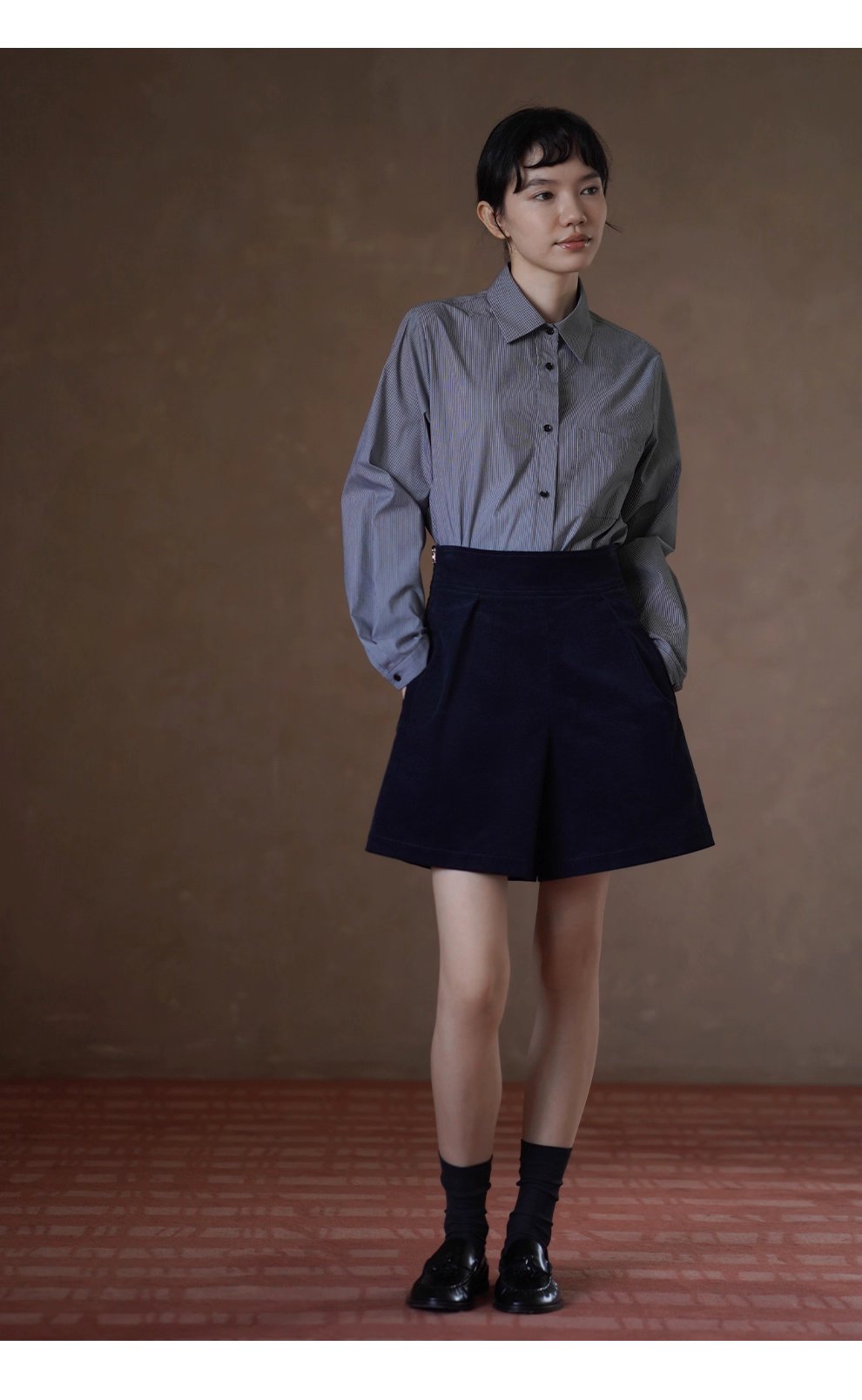 清晰像素條紋法式通勤襯衫寬鬆落肩顯瘦疊穿長袖上衣女,清晰像素條紋法式通勤襯衫寬鬆落肩顯瘦疊穿長袖上衣女,HBEW1112,清晰像素條紋法式通勤襯衫寬鬆落肩顯瘦疊穿長袖上衣女,條紋造型,通勤俐落