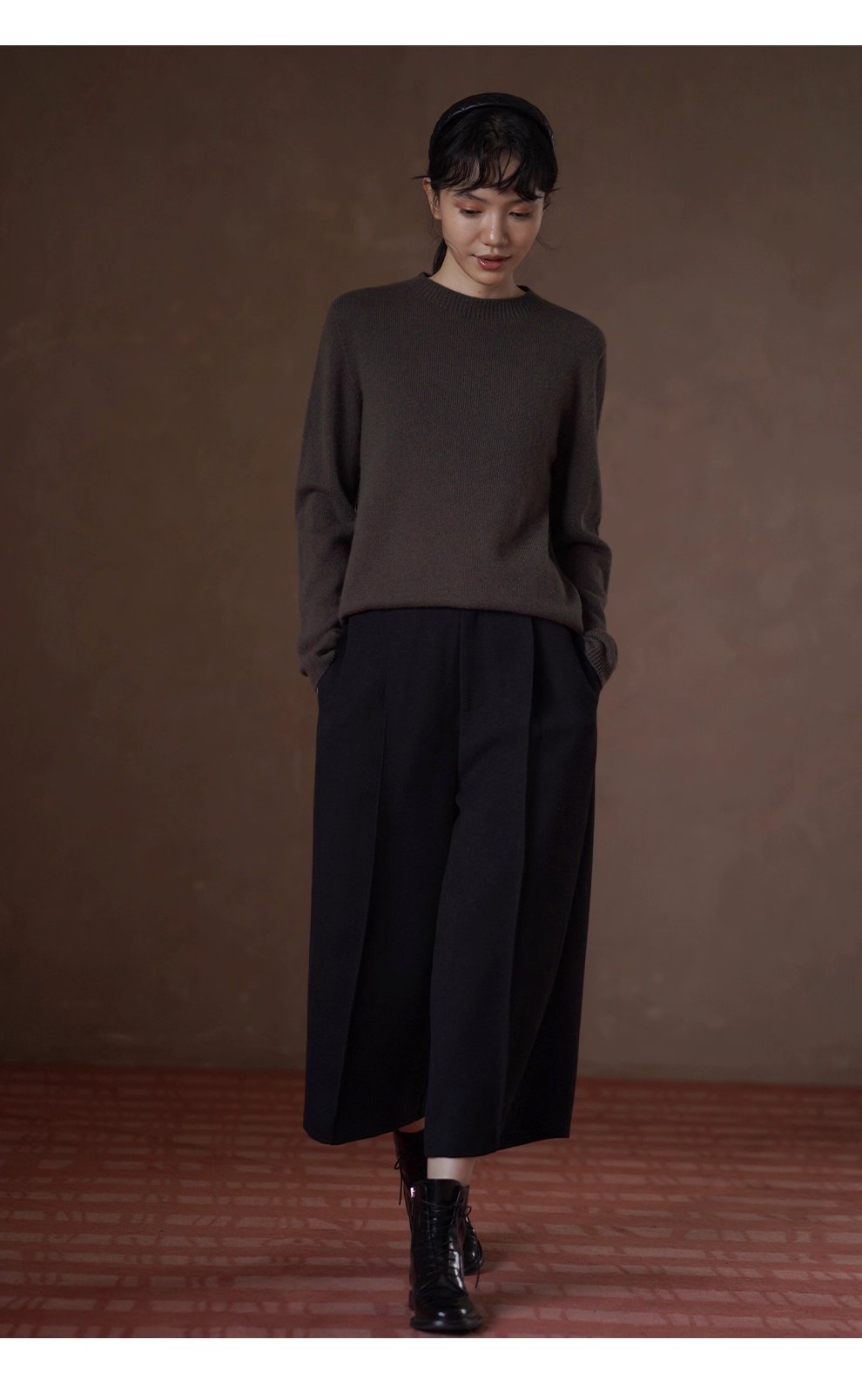 閉眼入基本款100綿羊毛寬鬆圓領柔軟內搭顯瘦針織上衣女