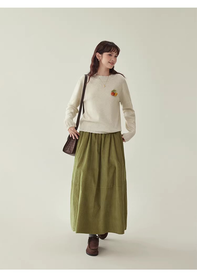 可愛胸針羊毛混紡針織衫女冬季新款慵懶長袖上衣,可愛胸針羊毛混紡針織衫女冬季新款慵懶長袖上衣,HBEW1154,可愛胸針羊毛混紡針織衫女冬季新款慵懶長袖上衣,童趣胸針,羊毛混紡