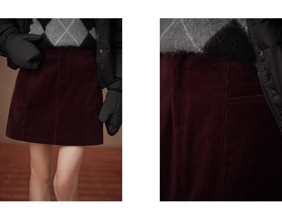 新篇章細軟坑條燈芯絨A字版型立體分割高腰顯瘦半身裙女,新篇章細軟坑條燈芯絨A字版型立體分割高腰顯瘦半身裙女,HBEW2040,新篇章細軟坑條燈芯絨A字版型立體分割高腰顯瘦半身裙女,復古甜美,燈芯絨