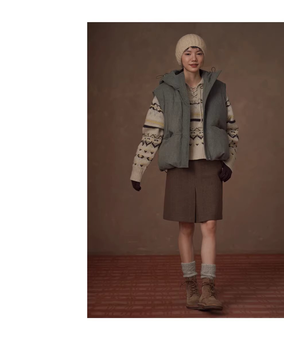 復古少女感綿羊毛混紡挺括呢料靈動褶襉高腰顯瘦半身裙,復古少女感綿羊毛混紡挺括呢料靈動褶襉高腰顯瘦半身裙,HBEW2042,復古少女感綿羊毛混紡挺括呢料靈動褶襉高腰顯瘦半身裙,口袋造型,羊毛混紡