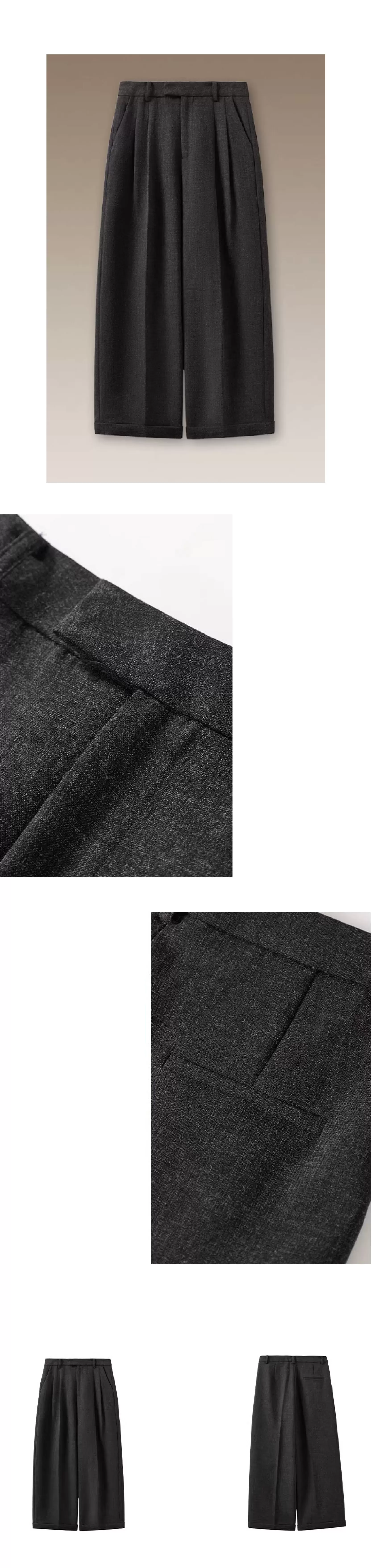 靜奢通勤訂製花灰肌理顯瘦高腰利落直筒折邊西裝長褲女,靜奢通勤訂製花灰肌理顯瘦高腰利落直筒折邊西裝長褲女,HBFS3001,靜奢通勤訂製花灰肌理顯瘦高腰利落直筒折邊西裝長褲女,壓褶收腰,花灰面料