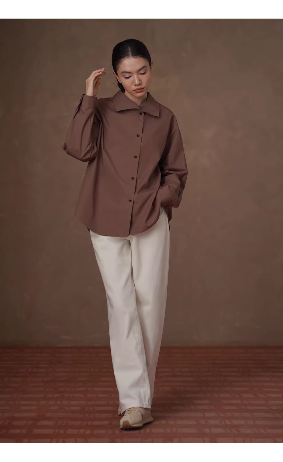 突破基礎大翻領復古寬鬆顯瘦襯衫挺括透氣100棉通勤外套,突破基礎大翻領復古寬鬆顯瘦襯衫挺括透氣100棉通勤外套,HBFS5003,突破基礎大翻領復古寬鬆顯瘦襯衫挺括透氣100棉通勤外套,純棉親膚,版型舒適