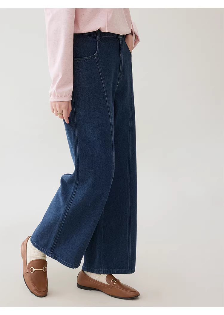 韓系藍色中高腰直筒牛仔褲女26春季新款百搭寬褲,韓系藍色中高腰直筒牛仔褲女26春季新款百搭寬褲,HBFS3009,韓系藍色中高腰直筒牛仔褲女26春季新款百搭寬褲,高腰直筒,丹寧面料