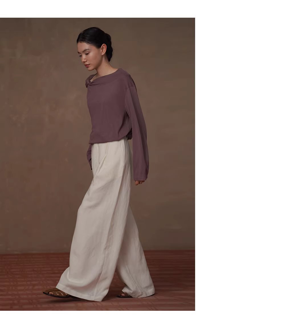 老錢典範顯瘦鬆弛感透氣亞麻萊賽爾寬鬆通勤闊腿長褲女,老錢典範顯瘦鬆弛感透氣亞麻萊賽爾寬鬆通勤闊腿長褲女,HBFS3011,老錢典範顯瘦鬆弛感透氣亞麻萊賽爾寬鬆通勤闊腿長褲女,透氣不悶,加寬腰頭