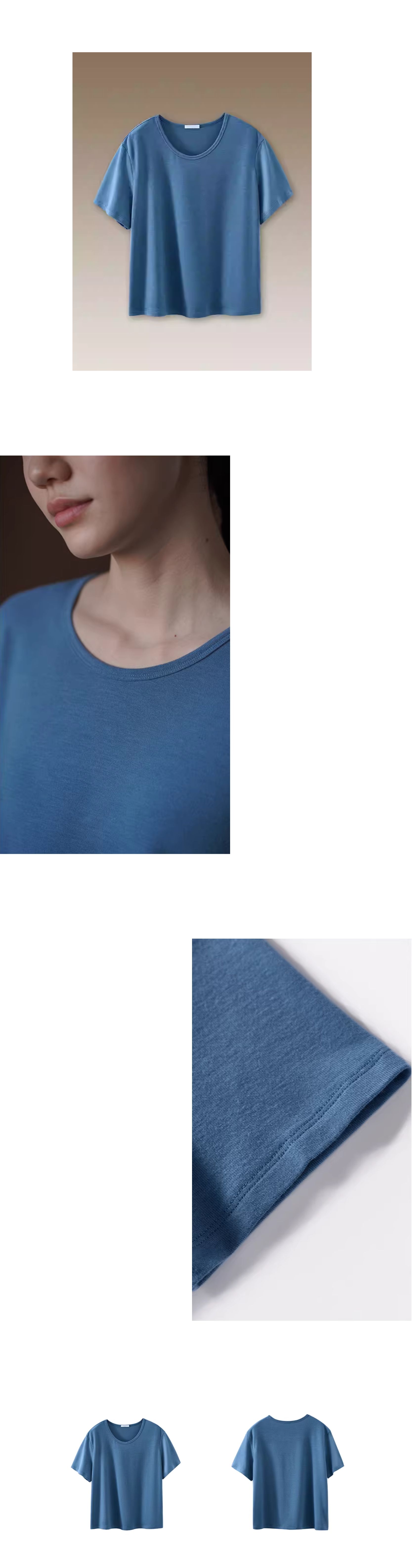 藍調夏日顯白清涼圓領短袖軟糯透氣彈性顯瘦基礎休閒T恤,藍調夏日顯白清涼圓領短袖軟糯透氣彈性顯瘦基礎休閒T恤,HBFS1072,藍調夏日顯白清涼圓領短袖軟糯透氣彈性顯瘦基礎休閒T恤,彈性透氣,版型修飾