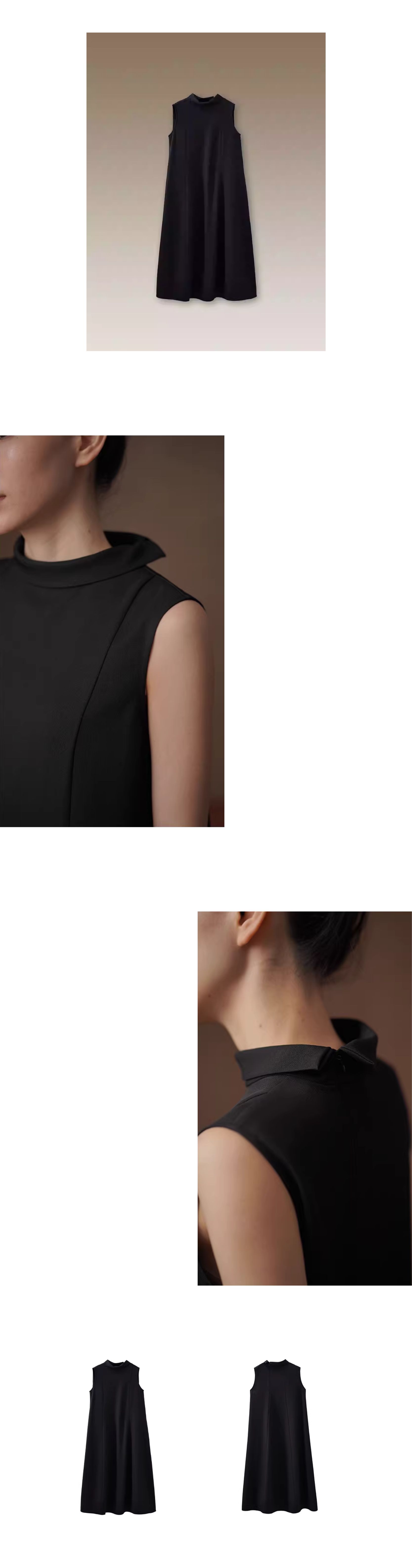 超絕立體分割提升氣質半高領垂順寬鬆A字背心顯瘦洋裝,超絕立體分割提升氣質半高領垂順寬鬆A字背心顯瘦洋裝,HBFS7027,超絕立體分割提升氣質半高領垂順寬鬆A字背心顯瘦洋裝,半高領修飾,垂墜不意皺