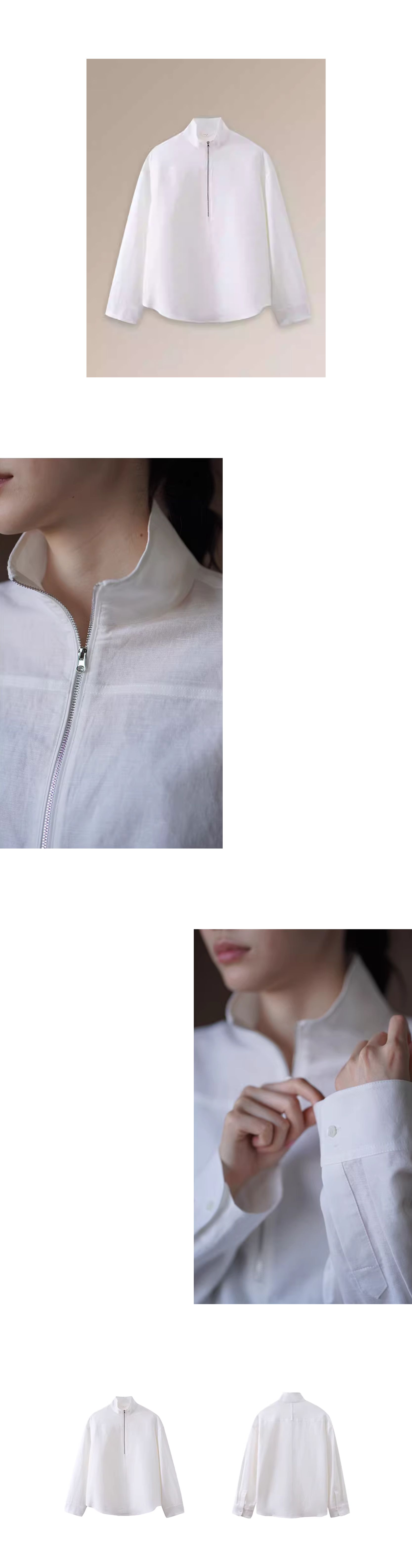 天然呼吸感亞麻棉半開門襟立領寬鬆長袖簡約顯瘦襯衫女,天然呼吸感亞麻棉半開門襟立領寬鬆長袖簡約顯瘦襯衫女,HBFS1075,天然呼吸感亞麻棉半開門襟立領寬鬆長袖簡約顯瘦襯衫女,俐落幹練,半開拉鍊