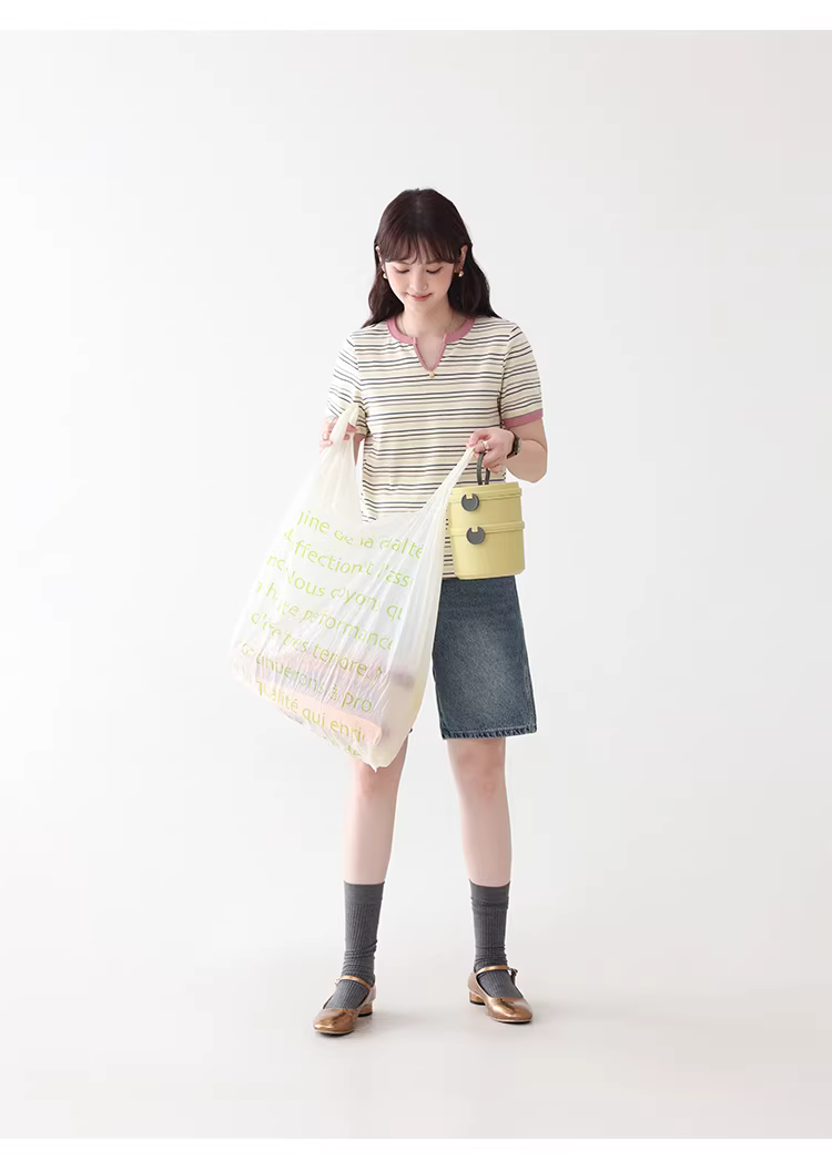 撞色圓V領彩色條紋T恤女26夏季新款減齡短袖上衣,撞色圓V領彩色條紋T恤女26夏季新款減齡短袖上衣,HBFS1082,撞色圓V領彩色條紋T恤女26夏季新款減齡短袖上衣,撞色橫紋,舒適面料