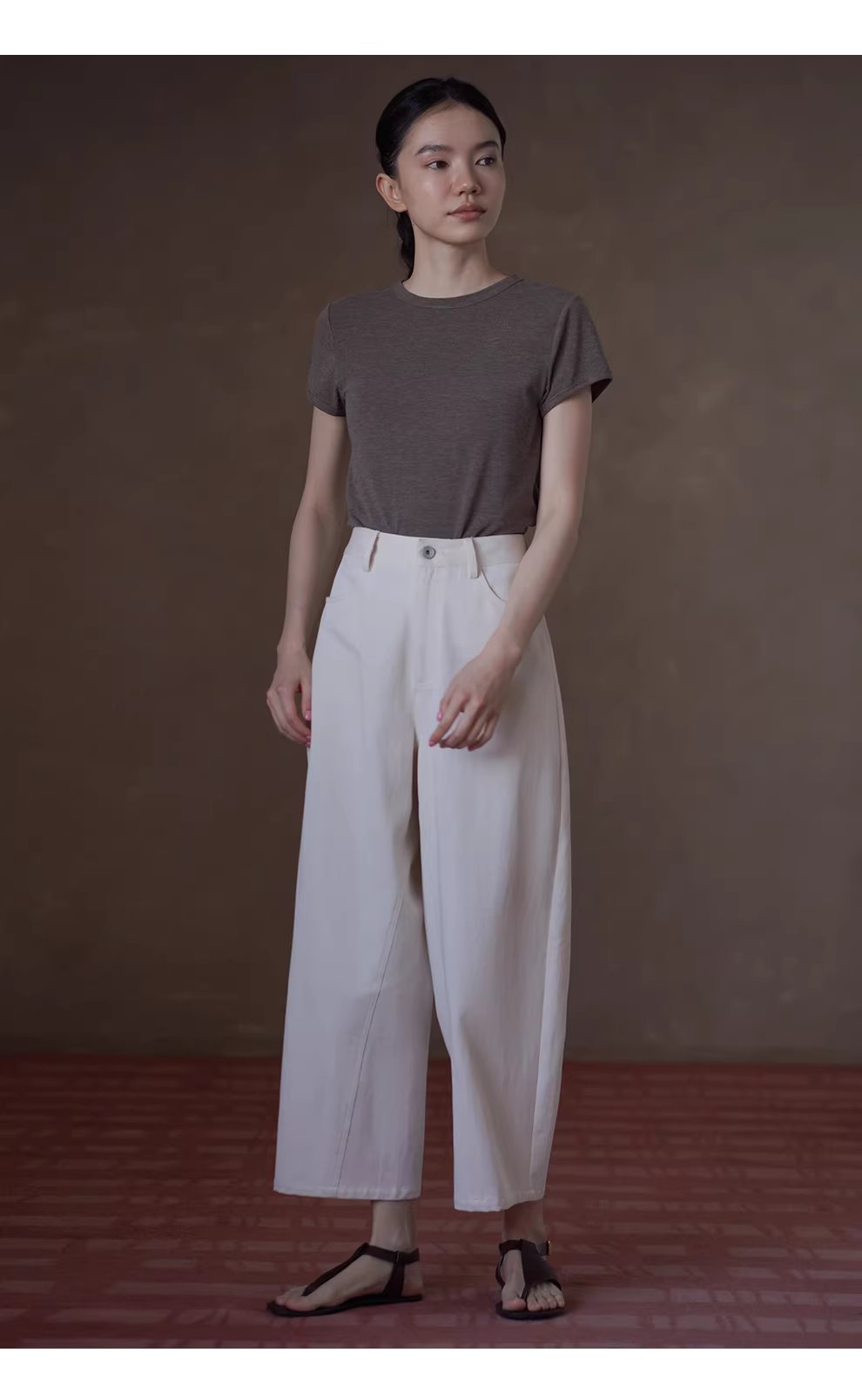 回暖春日高支棉麻混紡斜紋肌理高腰直筒顯瘦八分褲子女,回暖春日高支棉麻混紡斜紋肌理高腰直筒顯瘦八分褲子女,HBFS3020,回暖春日高支棉麻混紡斜紋肌理高腰直筒顯瘦八分褲子女,混紡細膩,舒適挺版