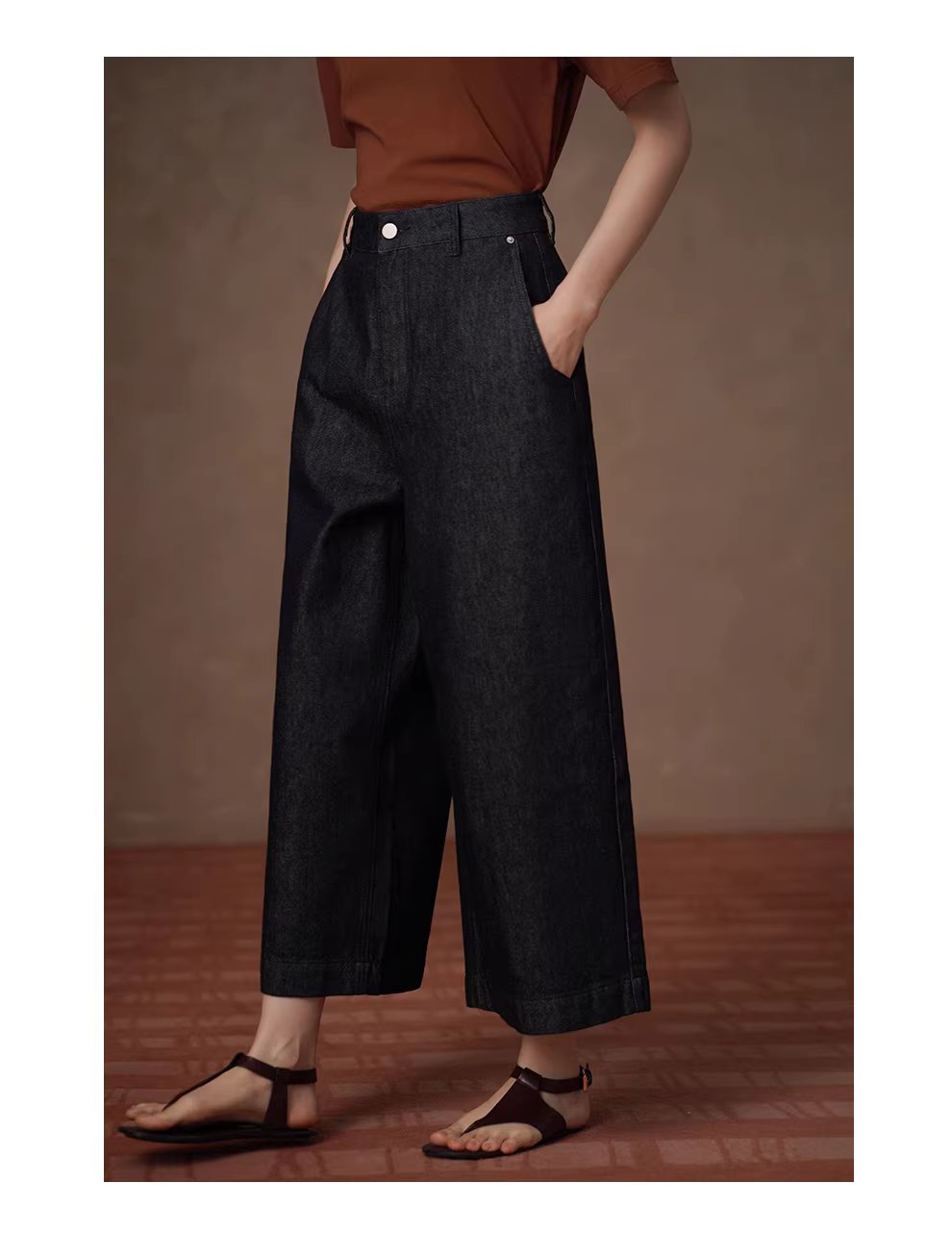 品質高棉丹寧直筒褲型修飾腿型寬鬆高腰顯瘦八分牛仔褲,品質高棉丹寧直筒褲型修飾腿型寬鬆高腰顯瘦八分牛仔褲,HBFS3021,品質高棉丹寧直筒褲型修飾腿型寬鬆高腰顯瘦八分牛仔褲,親膚透氣,直筒修飾