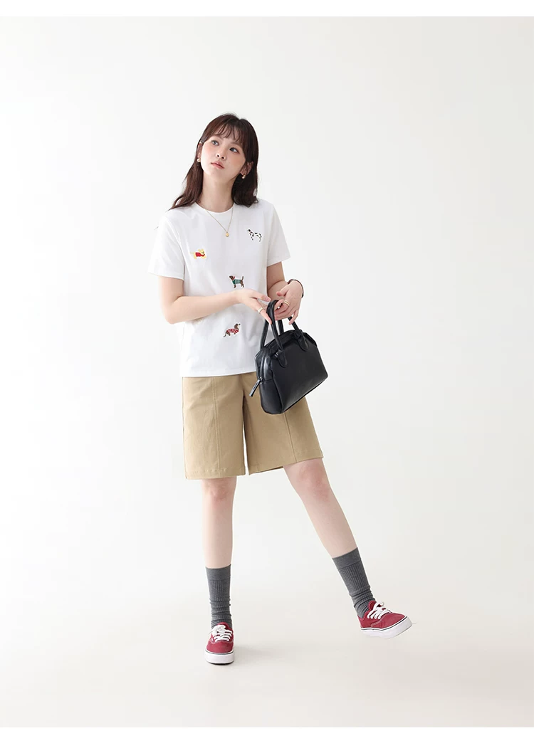 可愛小狗刺繡白色短袖T恤女26夏季新款時尚減齡上衣,可愛小狗刺繡白色短袖T恤女26夏季新款時尚減齡上衣,HBFS1099,可愛小狗刺繡白色短袖T恤女26夏季新款時尚減齡上衣,小狗刺繡,舒適面料