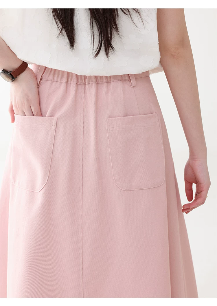 粉紅色中高腰壓褶牛仔半身裙女夏季新款純棉中長裙,粉紅色中高腰壓褶牛仔半身裙女夏季新款純棉中長裙,HBFS2020,粉紅色中高腰壓褶牛仔半身裙女夏季新款純棉中長裙,高腰壓摺,全棉面料