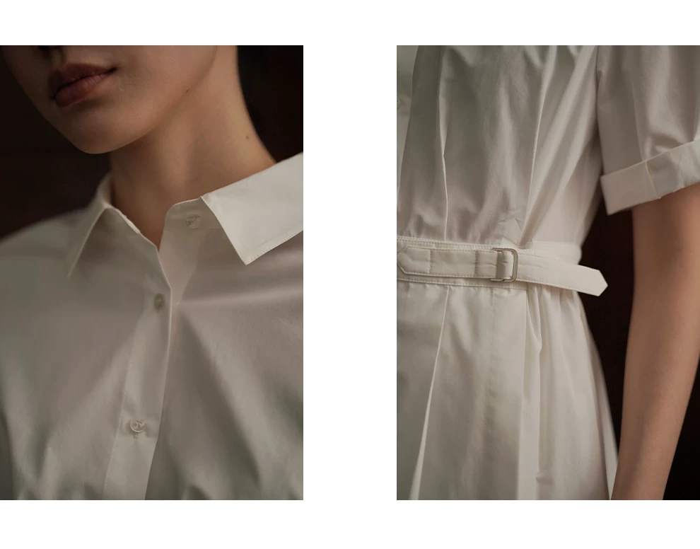 復古優雅可調式收腰顯瘦透氣棉感通勤經典款襯衫洋裝,復古優雅可調式收腰顯瘦透氣棉感通勤經典款襯衫洋裝,HBFS7048,復古優雅可調式收腰顯瘦透氣棉感通勤經典款襯衫洋裝,俐落知性,腰部調節