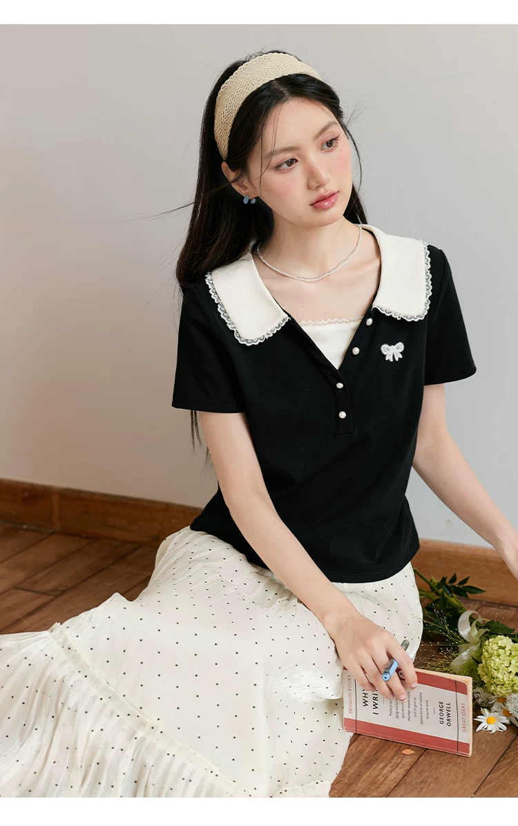 大尺碼女裝黑色短袖T恤女2026新款夏季減齡假兩件娃娃領上衣,大尺碼女裝黑色短袖T恤女2026新款夏季減齡假兩件娃娃領上衣,HBFS1216,大尺碼女裝黑色短袖T恤女2026新款夏季減齡假兩件娃娃領上衣,中大尺碼,假兩件式