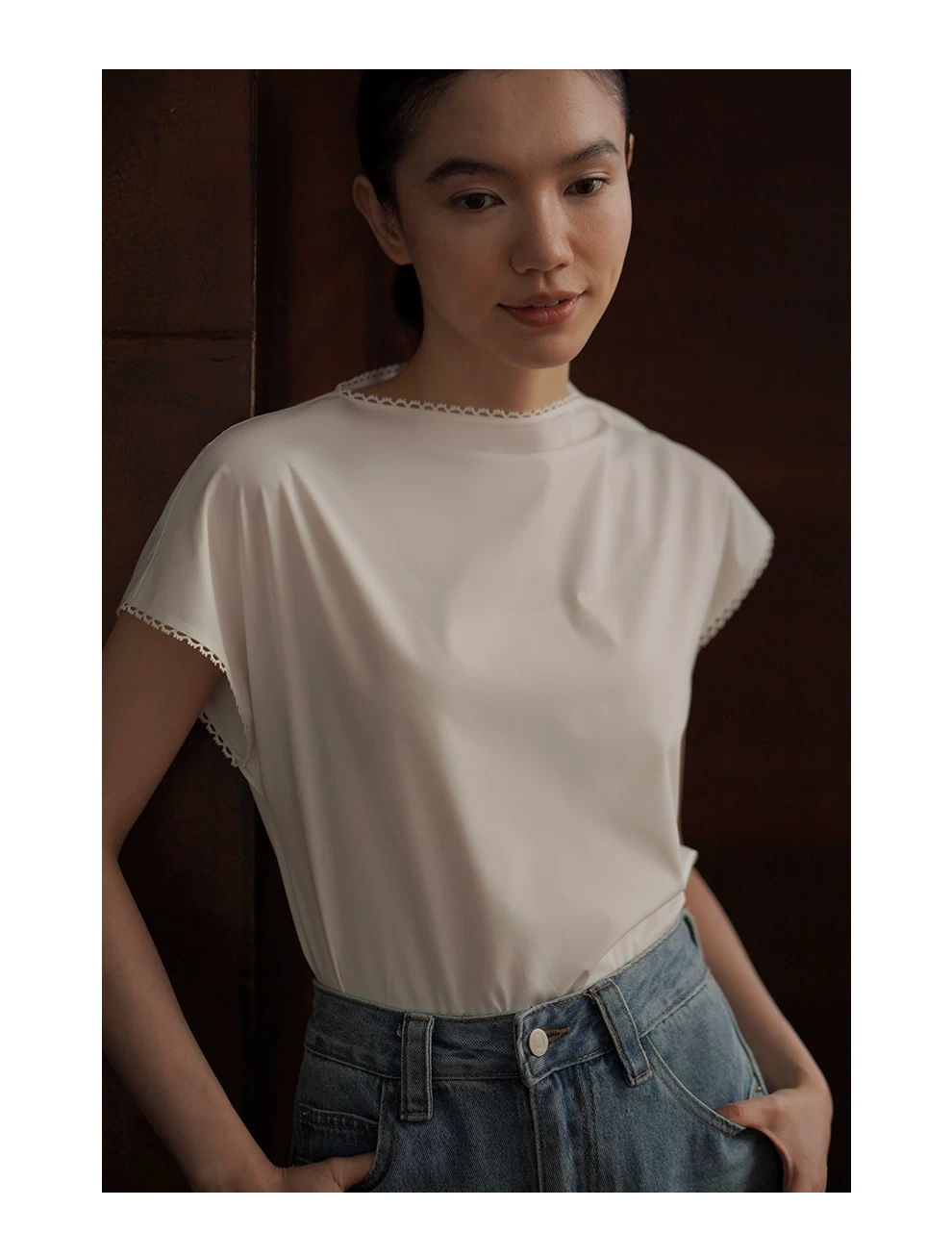 法式綿軟優雅蕾絲拼接領口紐扣肩設計感短袖通勤襯衫,法式綿軟優雅蕾絲拼接領口紐扣肩設計感短袖通勤襯衫,HBFS1299,法式綿軟優雅蕾絲拼接領口紐扣肩設計感短袖通勤襯衫,蕾絲拼接,鈕釦肩設計