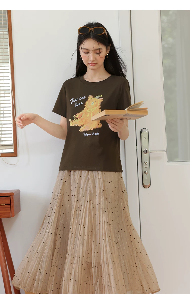 大尺碼夏日短袖T恤女2026新款咖啡色小熊印花巨好看減齡上衣,大尺碼夏日短袖T恤女2026新款咖啡色小熊印花巨好看減齡上衣,HBFS1300,大尺碼夏日短袖T恤女2026新款咖啡色小熊印花巨好看減齡上衣,中大尺碼,童趣印花