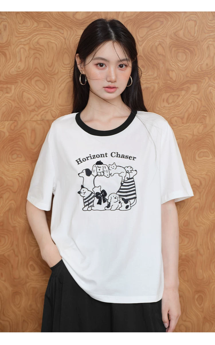 大尺碼刺繡短袖動物圖案T恤女夏2026新款微胖巨好看白色上衣,大尺碼刺繡短袖動物圖案T恤女夏2026新款微胖巨好看白色上衣,HBFS1314,大尺碼刺繡短袖動物圖案T恤女夏2026新款微胖巨好看白色上衣,中大尺碼,童趣印花