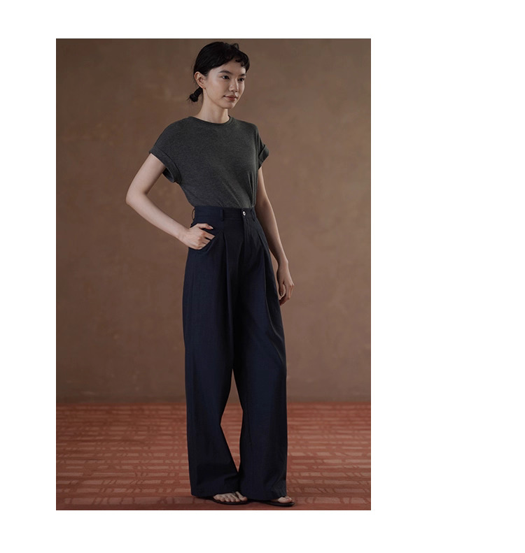 都會通勤女小眾設計長褲顯瘦高腰雙分割寬鬆紗卡寬腿褲,都會通勤女小眾設計長褲顯瘦高腰雙分割寬鬆紗卡寬腿褲,HBES3097,都會通勤女小眾設計長褲顯瘦高腰雙分割寬鬆紗卡寬腿褲,高腰壓摺,天絲混紡