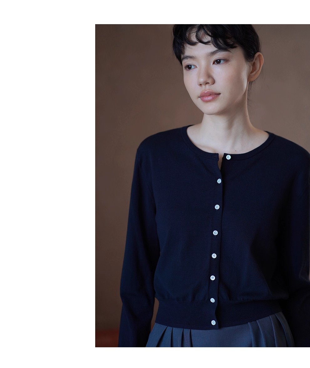 剛需基本款合身顯瘦通勤長袖軟糯針織撞色紐扣圓領外套