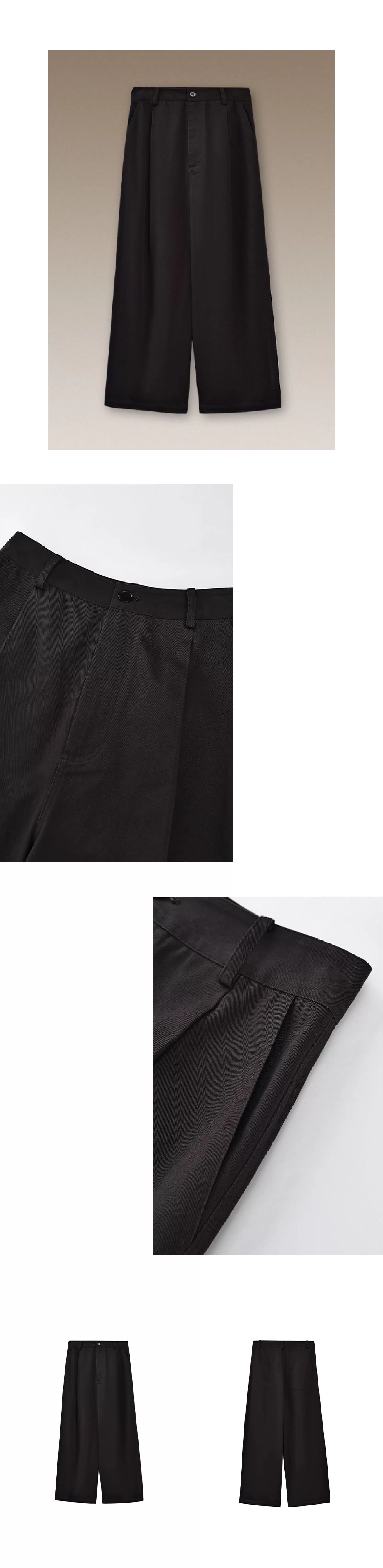 深幽雪松咖長褲寬鬆遮肉高腰顯瘦不挑人挺括100棉闊腿褲