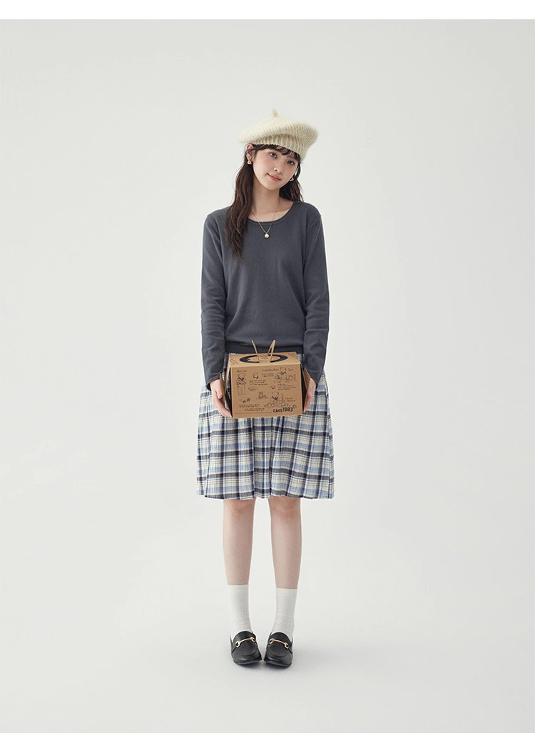 韓系純色毛衣長袖針織衫女秋季新款圓領純棉上衣